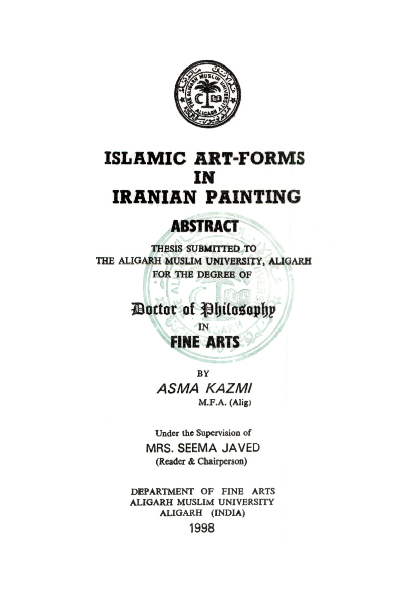 Islamic Art-Froms in Iranian Painting