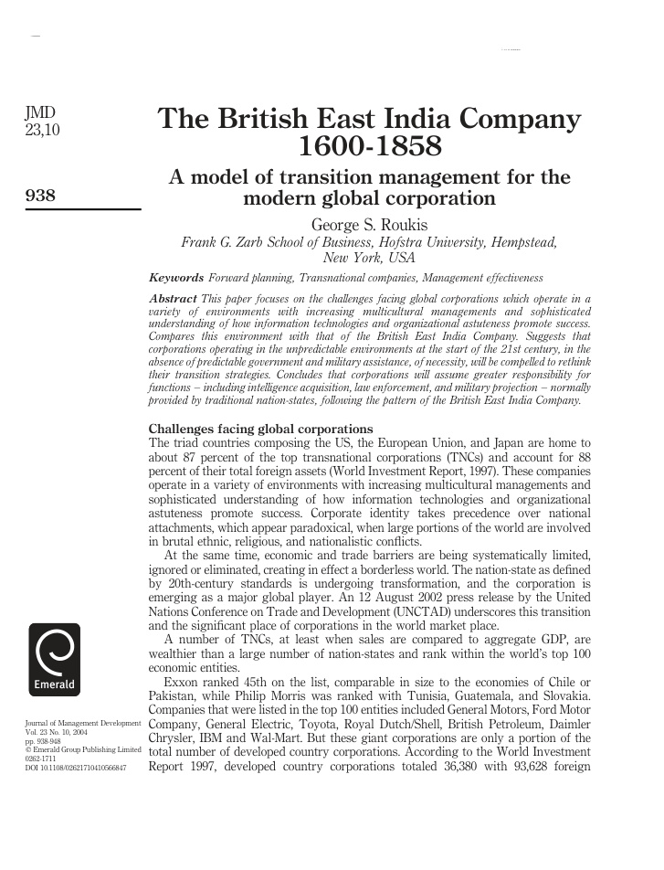 The British East India Company 1600-1858