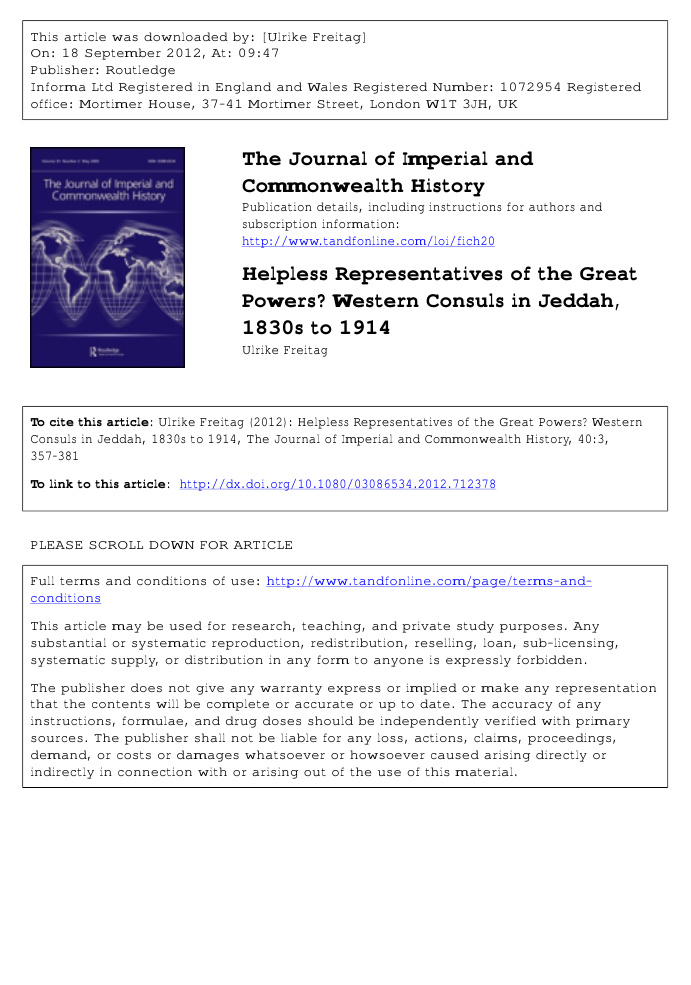 The Journal of Imperial and Commonwealth History