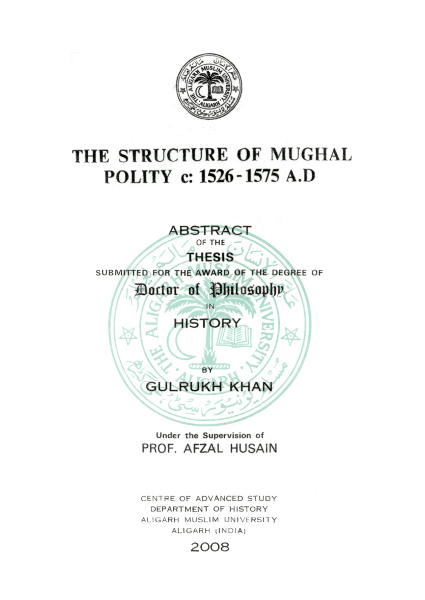 The Structure of Mughal Polity