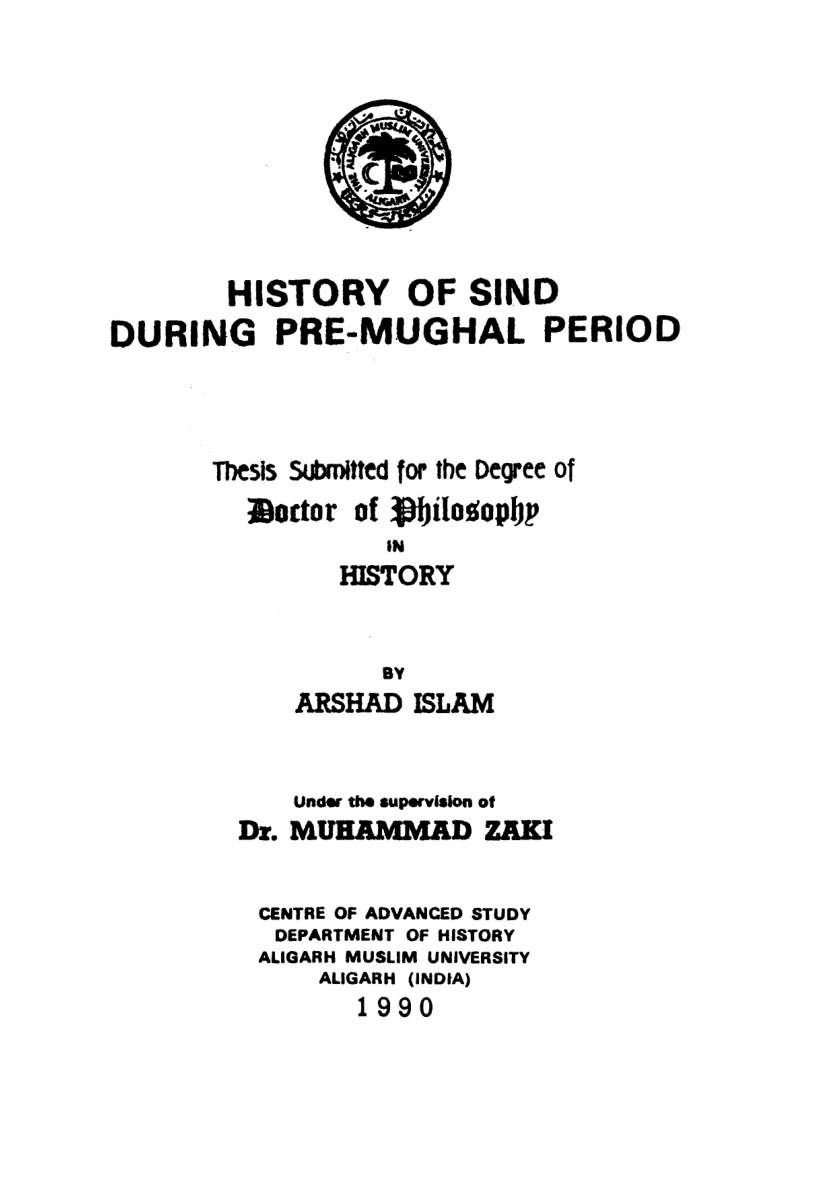 History of Sind During Pre-Mughal Period